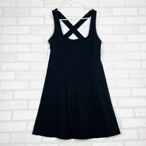 Outdoor Voices Cross Back Athletic Dress Black W401885-WTS-BLK-5 Large NWT